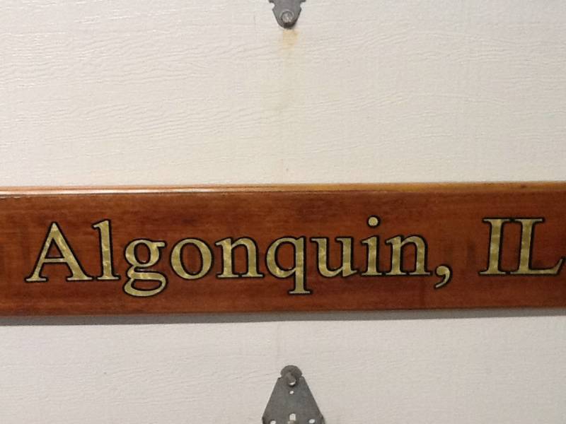Hailing port name plate for a 1987 boat. This is on a board that I prepped with shellac and spray on laminate. Lettering from Bernd A, IL