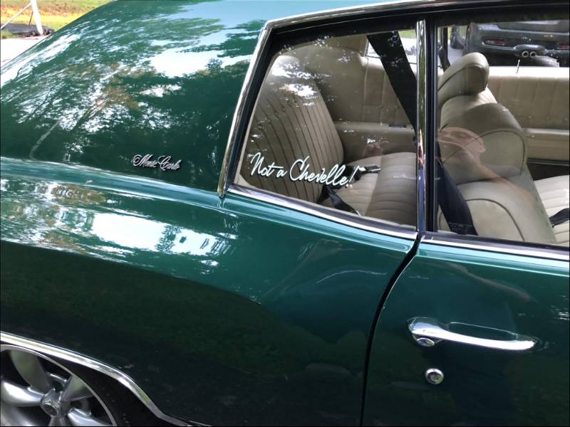 1971 Chevy Monte Carlo  Car window Lettering from Anthony  D, PA