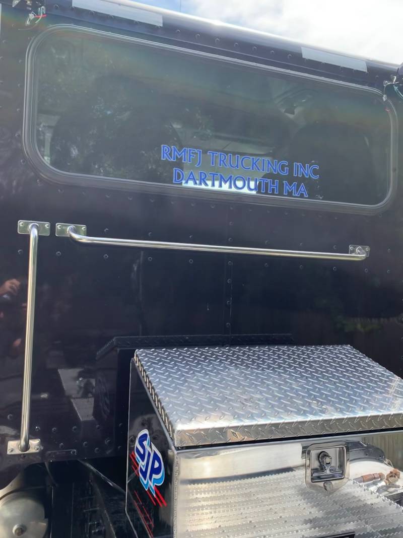 2012 peterbilt 389 Tractor trailer  Lettering from Ralph F, MA