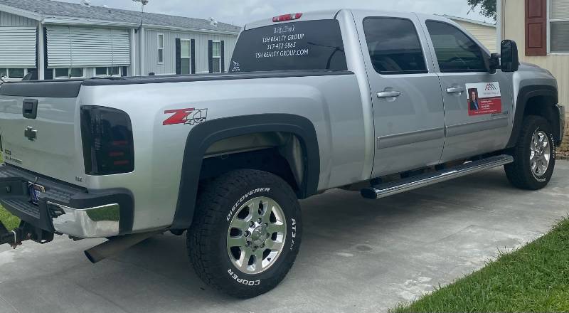 2014 Chevrolet Silverado  Truck back window Lettering from John H, FL