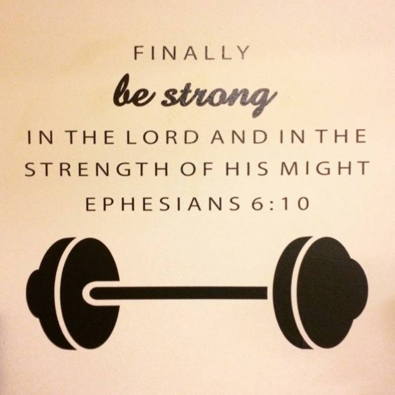 Weight room wall lettering decoration