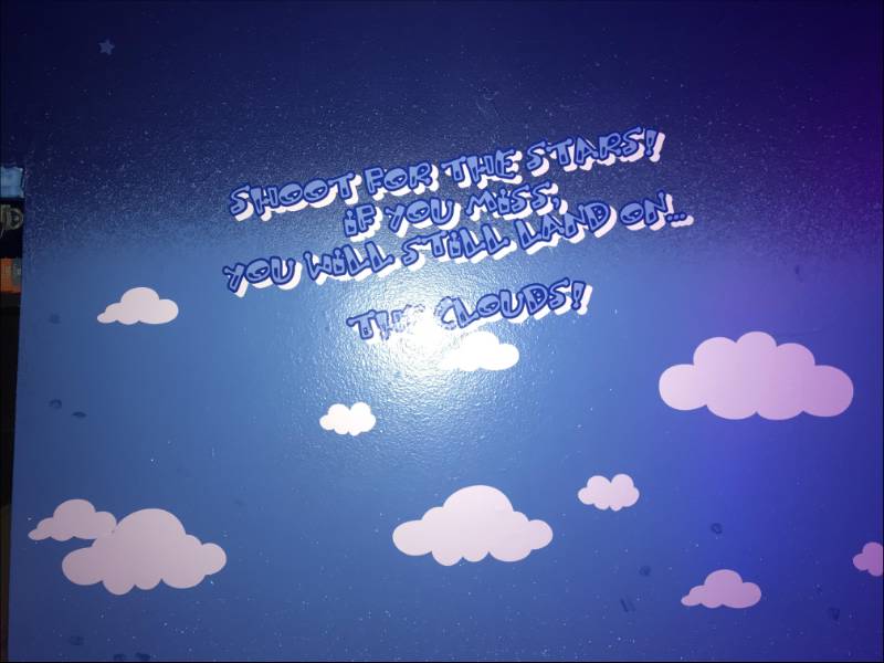 I put it on my sons wall.  Lettering from Benjamin M, NY
