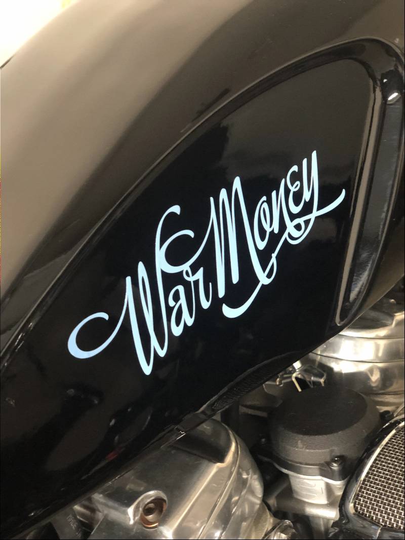 1987 Harley cafe racer Motorcycles Lettering from Justin P, TX