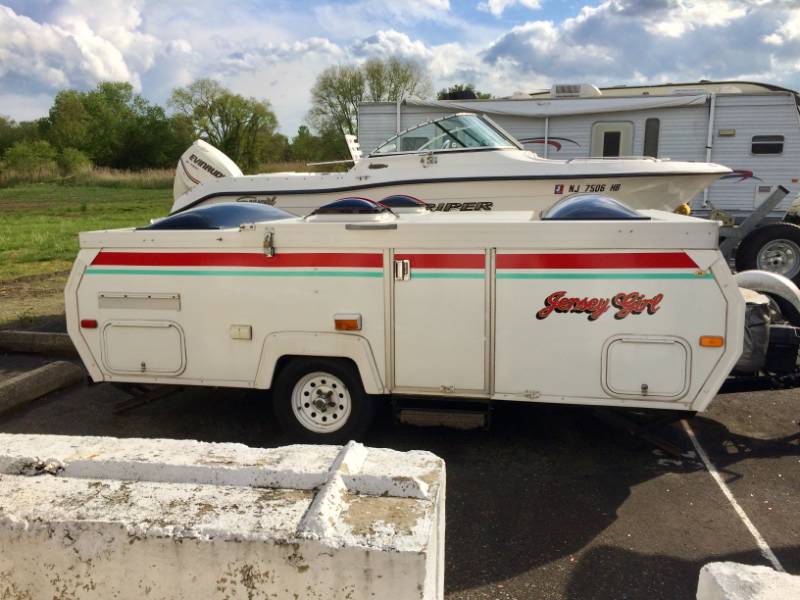 2010 Aliner Hard side pop up travel trailer. Lettering from Debra P, NJ