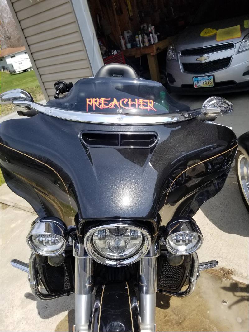 Harley Davidson  Motorcycle windshield  Lettering from Andy C, OH