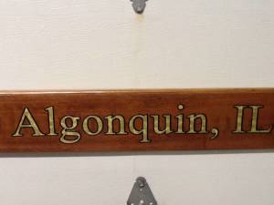 Hailing port name plate for a 1987 boat. This is on a board that I prepped with shellac and spray on laminate. Lettering from Bernd A, IL