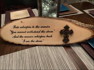 Wood plaque that was urethaned Lettering from Shawn R, MI