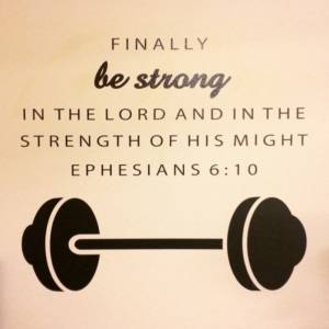 Weight room wall lettering decoration