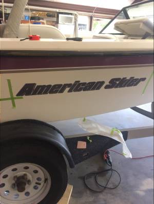 1994 American Skier  inboard SKI boat Lettering from David B, TX