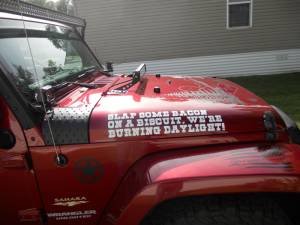 2013 Jeep Wrangler Sahara unlimited 4dr. Fender of my Jeep Lettering from Brandon  Y, MN