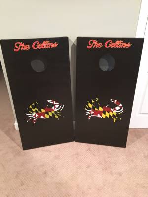 Stained & Cleared Corn-Hole Board Lettering from Eric W, MD