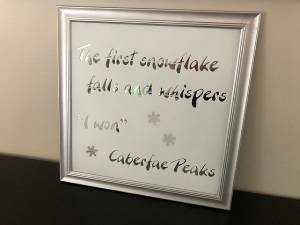 Letters placed on a mirror  then spray painted over it with regular spray paint Lettering from Amanda M, MI