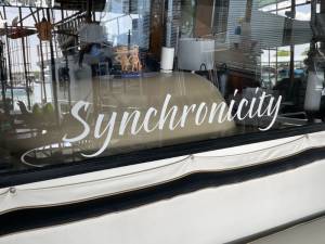 1997 Gibson  Boat window. Lettering from R Brock F, OK