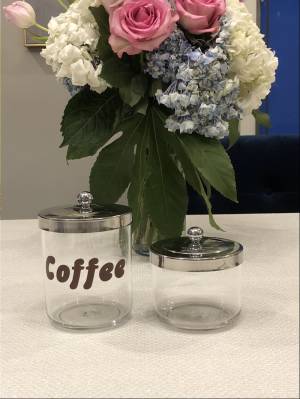 Plastic lucite container Lettering from Lauren F, NY