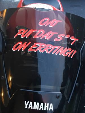 Motorcycle Windshield Lettering