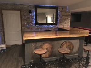Mirror over home bar Lettering from Steven K, KY