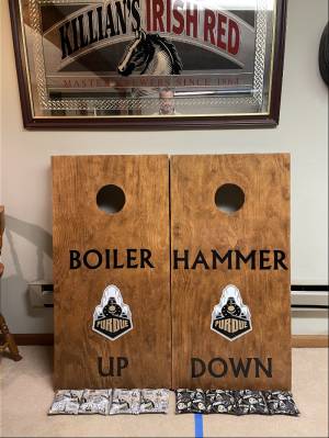 Cornhole Boards Lettering from Sean S, IN