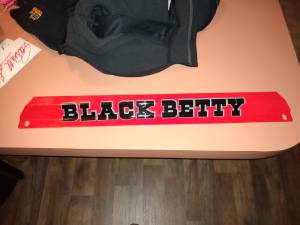 1984 mustang  Radiator cover/hold down Lettering from James H, NY