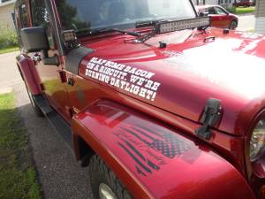 2013 Jeep Wrangler Sahara unlimited 4dr. Fender of my Jeep Lettering from Brandon  Y, MN